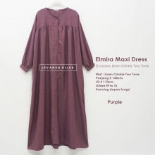 Elmira-024 Basic Dress Linen Crinkle Two Tone